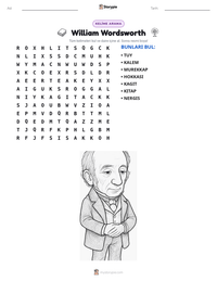William Wordsworth yazdırılabilir çalışma sayfası önizlemesi