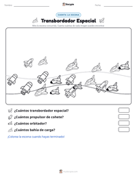 Vista previa de la hoja de trabajo imprimible de Transbordador Espacial