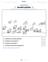 Aperçu de la feuille de travail imprimable Navette spatiale