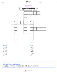 Space Shuttle printable worksheet preview