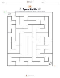 Space Shuttle printable worksheet preview