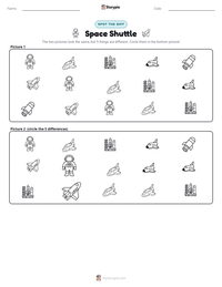 Space Shuttle printable worksheet preview