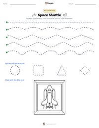 Space Shuttle druckbare Arbeitsblatt Vorschau