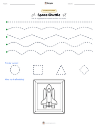 Space Shuttle afdrukbare werkblad voorbeeld
