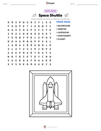 Space Shuttle druckbare Arbeitsblatt Vorschau