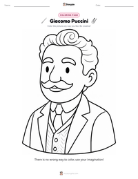 Giacomo Puccini printable worksheet preview