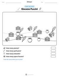 Giacomo Puccini printable worksheet preview