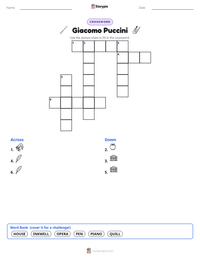 Giacomo Puccini printable worksheet preview