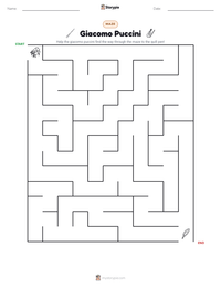 Giacomo Puccini printable worksheet preview