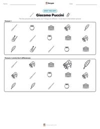 Giacomo Puccini printable worksheet preview