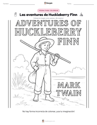 Vista previa de la hoja de trabajo imprimible de Las aventuras de Huckleberry Finn