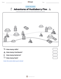 Adventures of Huckleberry Finn printable worksheet preview