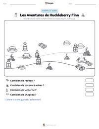 Aperçu de la feuille de travail imprimable Les Aventures de Huckleberry Finn
