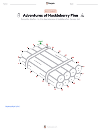 Adventures of Huckleberry Finn printable worksheet preview