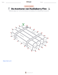 De Avonturen van Huckleberry Finn afdrukbare werkblad voorbeeld