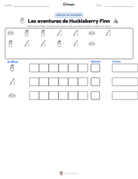 Vista previa de la hoja de trabajo imprimible de Las aventuras de Huckleberry Finn