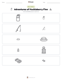 Adventures of Huckleberry Finn printable worksheet preview