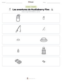 Vista previa de la hoja de trabajo imprimible de Las aventuras de Huckleberry Finn