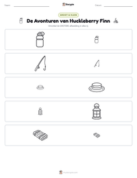 De Avonturen van Huckleberry Finn afdrukbare werkblad voorbeeld