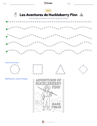 Aperçu de la feuille de travail imprimable Les Aventures de Huckleberry Finn