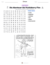 Die Abenteuer des Huckleberry Finn druckbare Arbeitsblatt Vorschau