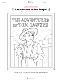 Vista previa de la hoja de trabajo imprimible de Las aventuras de Tom Sawyer