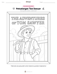 Prabaca lembar kerja cetak Petualangan Tom Sawyer