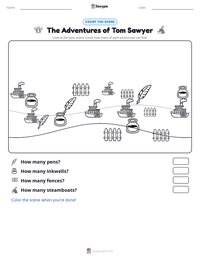 The Adventures of Tom Sawyer printable worksheet preview
