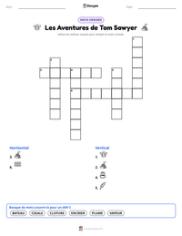 Aperçu de la feuille de travail imprimable Les Aventures de Tom Sawyer
