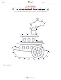 Anteprima della scheda stampabile di Le avventure di Tom Sawyer