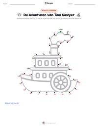 De Avonturen van Tom Sawyer afdrukbare werkblad voorbeeld