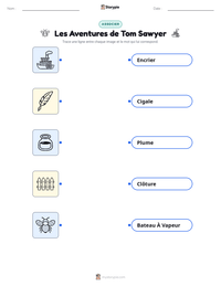 Aperçu de la feuille de travail imprimable Les Aventures de Tom Sawyer