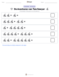 De Avonturen van Tom Sawyer afdrukbare werkblad voorbeeld