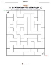 De Avonturen van Tom Sawyer afdrukbare werkblad voorbeeld