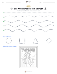 Aperçu de la feuille de travail imprimable Les Aventures de Tom Sawyer