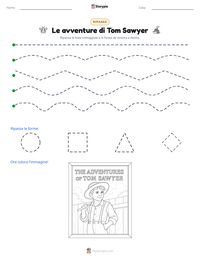 Anteprima della scheda stampabile di Le avventure di Tom Sawyer
