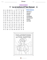 Anteprima della scheda stampabile di Le avventure di Tom Sawyer