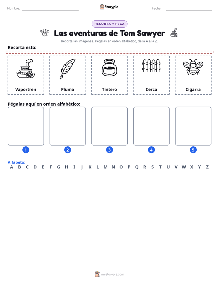 Cortar y Pegar el Alfabeto