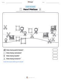 Henri Matisse printable worksheet preview