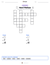 Henri Matisse printable worksheet preview