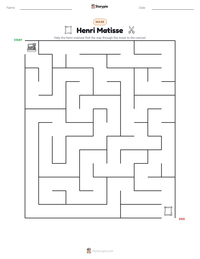 Henri Matisse printable worksheet preview