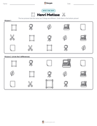 Henri Matisse printable worksheet preview