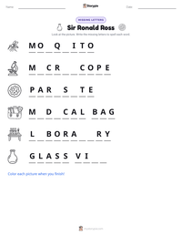 Sir Ronald Ross printable worksheet preview