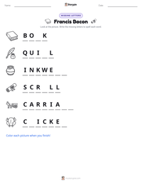 Francis Bacon printable worksheet preview