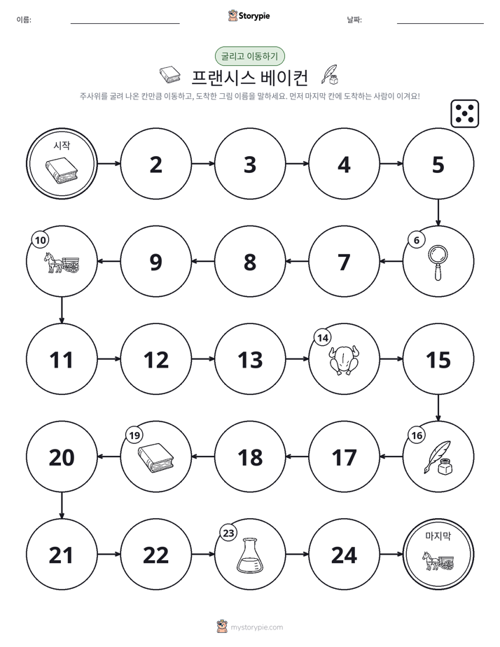 주사위 굴리고 이동하기 게임