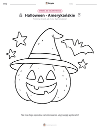 Podgląd drukowalnego arkusza ćwiczeń Halloween - Amerykańskie