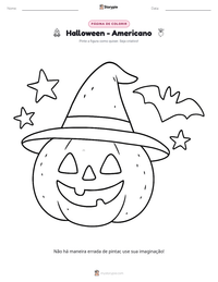 Prévia da folha de atividades imprimível Halloween - Americano