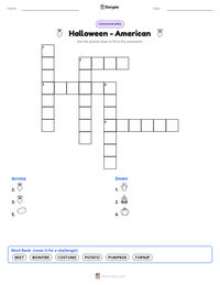 Halloween - American printable worksheet preview