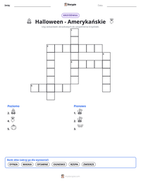 Podgląd drukowalnego arkusza ćwiczeń Halloween - Amerykańskie