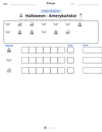 Podgląd drukowalnego arkusza ćwiczeń Halloween - Amerykańskie